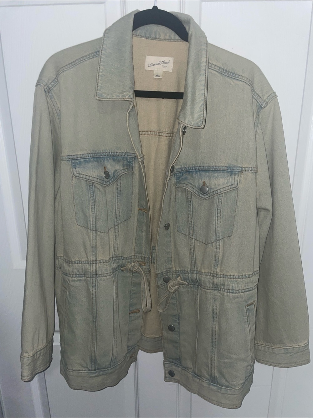 Universal Thread Light Beige Washed Denim Jacket